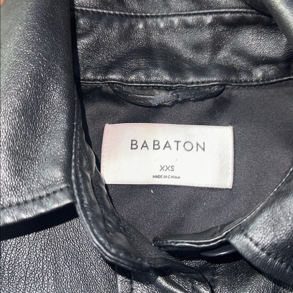 Aritzia Babaton Pelli Faux Leather Shirt Jacket Black XXS - Picture 10 of 15